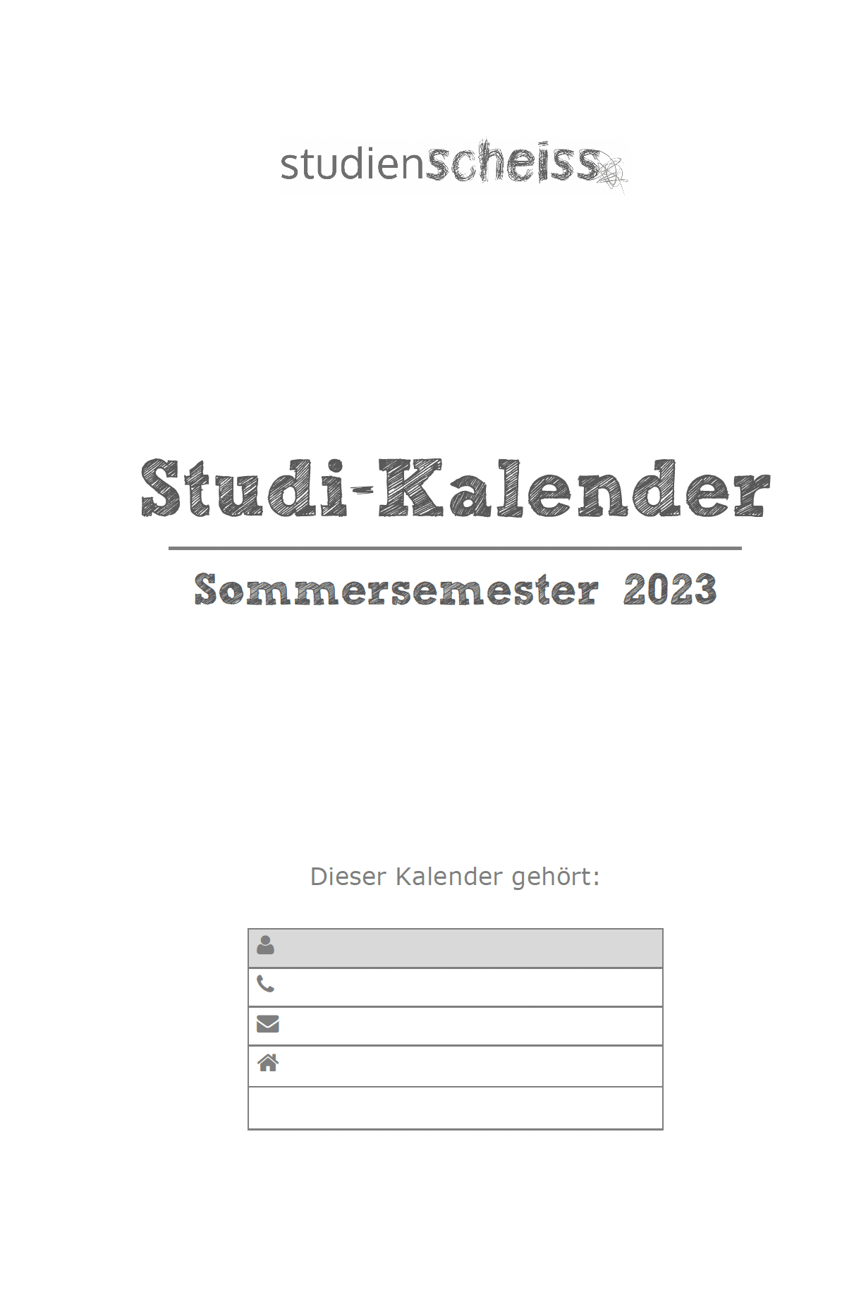 Studi-Kalender: Sommersemester 2023